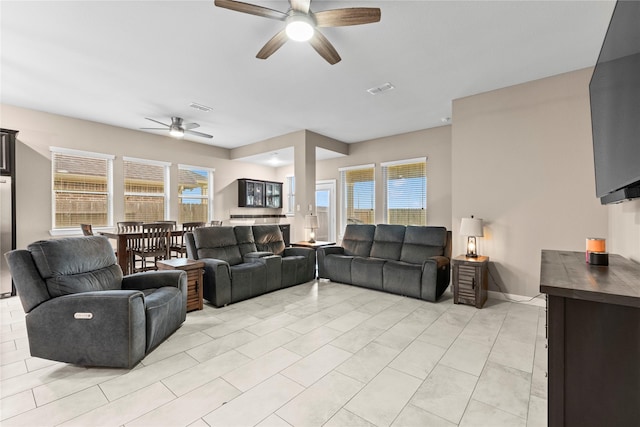 19647 Travis Cannon Ln, Richmond, TX 77407 - living area with ceiling fan