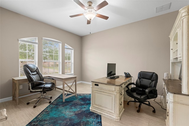 19647 Travis Cannon Ln, Richmond, TX 77407 - office space featuring light wood-style floors and ceiling fan