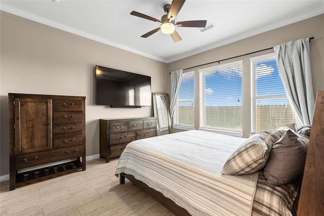 19647 Travis Cannon Ln, Richmond, TX 77407 - bedroom with ornamental molding and a ceiling fan