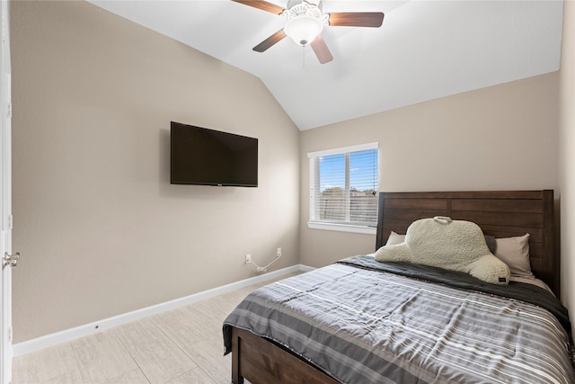 19647 Travis Cannon Ln, Richmond, TX 77407 - bedroom with vaulted ceiling and ceiling fan