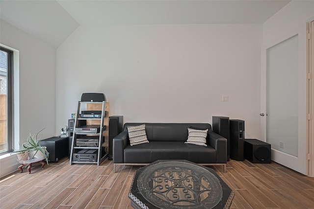 7246 Monarch Dr, Katy, TX 77493 - living area with wood finish floors and lofted ceiling