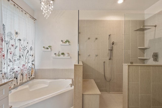 23 Murmuring Creek Pl, The Woodlands, TX 77385 - full bath with a bath and a walk in shower