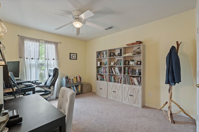 23 Murmuring Creek Pl, The Woodlands, TX 77385 - carpeted office space with ceiling fan