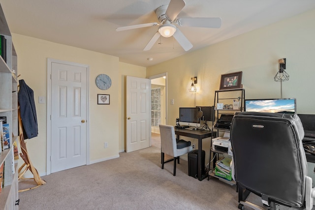 23 Murmuring Creek Pl, The Woodlands, TX 77385 - carpeted home office with ceiling fan