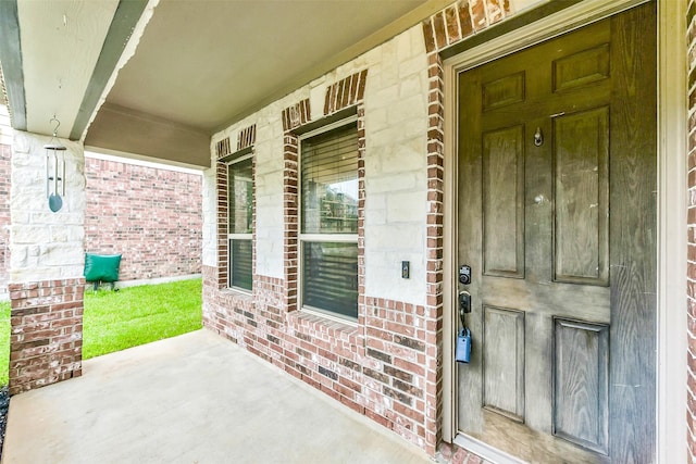 10147 Cimarron Canyon Ln, Magnolia, TX 77354 - property entrance with a porch and brick siding