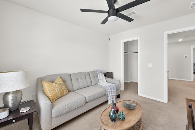 11739 Armadale Dr, Tomball, TX 77375 - living room with carpet floors and a ceiling fan