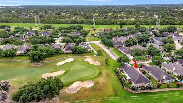 2316 Flagship Ct, League City, TX 77573 - aerial view of residential area featuring a tree filled landscape and a golf course