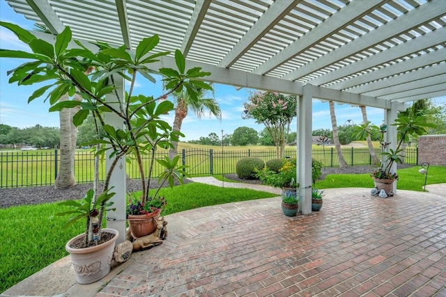 2316 Flagship Ct, League City, TX 77573 - fenced backyard featuring a pergola and a patio