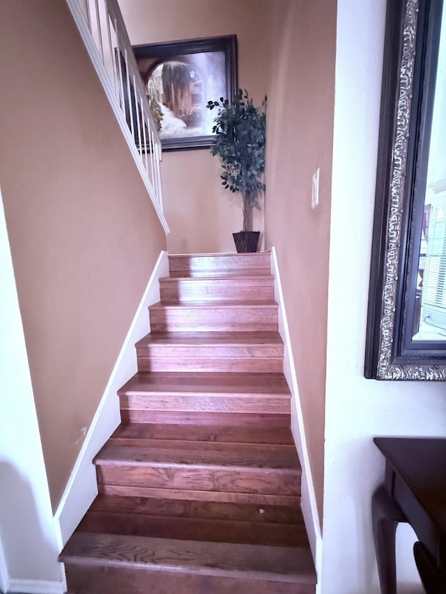 7402 Burkridge Dr, Houston, TX 77041 - staircase with wood finished floors
