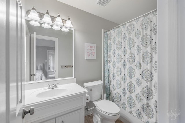 4611 Camden Brook Ln, Katy, TX 77494 - bathroom with vanity, a shower with shower curtain, and connected bathroom