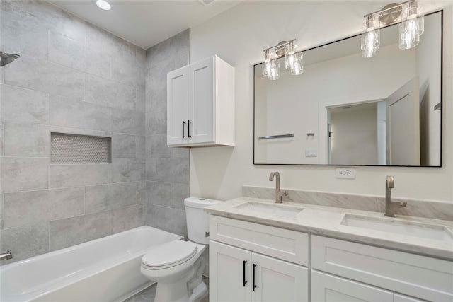 4505 Phlox St, Houston, TX 77051 - bathroom featuring double vanity and bathtub / shower combination