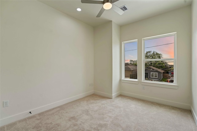 4505 Phlox St, Houston, TX 77051 - empty room featuring light colored carpet, a ceiling fan, and recessed lighting