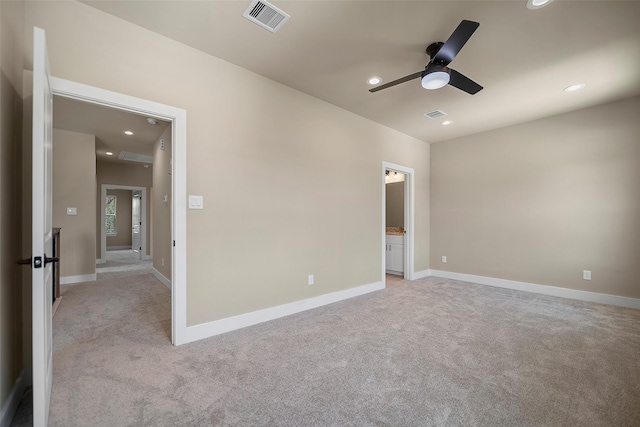 735 20th St, Hempstead, TX 77445 - unfurnished room featuring light carpet, a ceiling fan, and recessed lighting