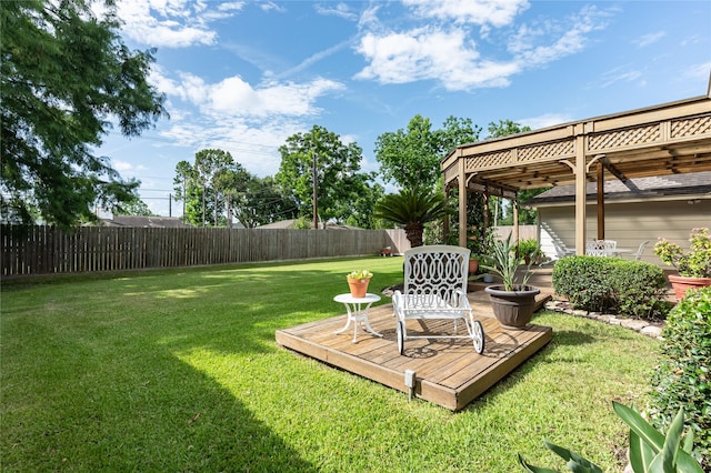 2603 Piney Woods Dr, Pearland, TX 77581 - fenced backyard featuring a wooden deck