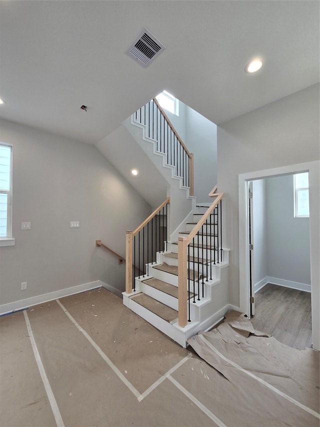 3404 Rawley St, Houston, TX 77020 - stairway with healthy amount of natural light and recessed lighting