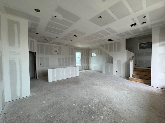 5107 Ave J, Houston, TX 77011 - unfurnished living room featuring stairs