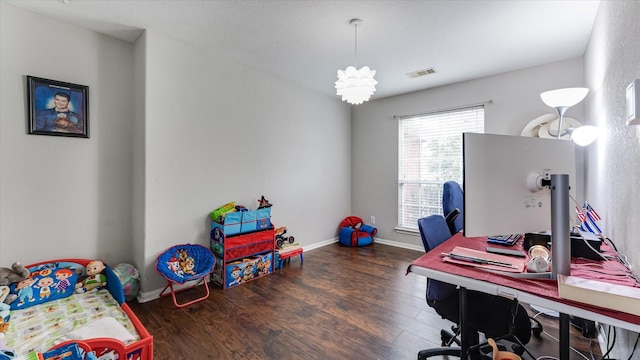 2319 Blue Reef Dr, Katy, TX 77449 - office area with wood finished floors and baseboards