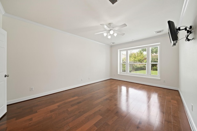 4802 N Pine Brook Way, Houston, TX 77059 - unfurnished room with crown molding, ceiling fan, and wood finished floors