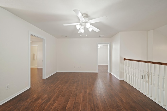4802 N Pine Brook Way, Houston, TX 77059 - unfurnished room featuring a ceiling fan and dark wood finished floors