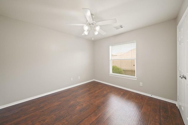 4802 N Pine Brook Way, Houston, TX 77059 - empty room with dark wood-type flooring and ceiling fan