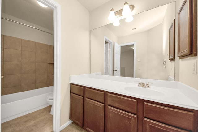 9914 Swallow Dr, Conroe, TX 77385 - bathroom with vanity, tile patterned flooring, and washtub / shower combination