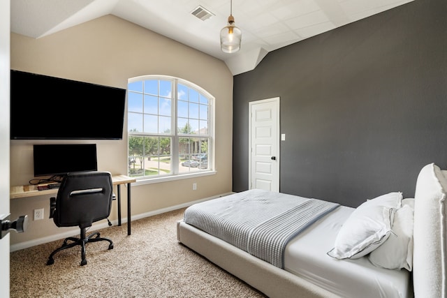 20314 Tarpon Bay Ln, Cypress, TX 77433 - carpeted bedroom featuring lofted ceiling and a desk
