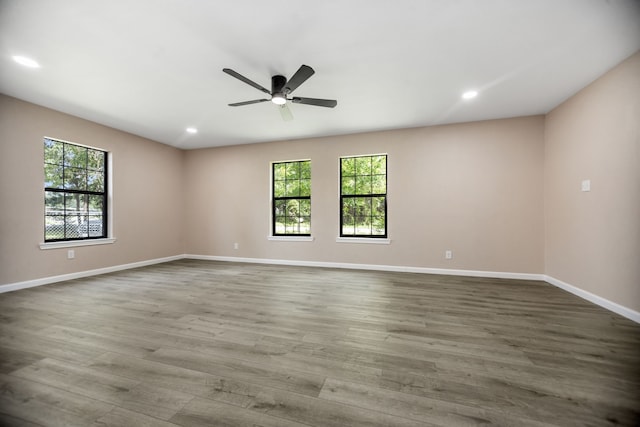 300 Duncan Ave, Lufkin, TX 75901 - unfurnished room with wood finished floors, a ceiling fan, and recessed lighting