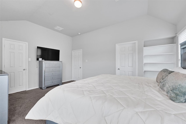 11346 Cascading Stream Way, Houston, TX 77044 - bedroom featuring lofted ceiling and dark carpet