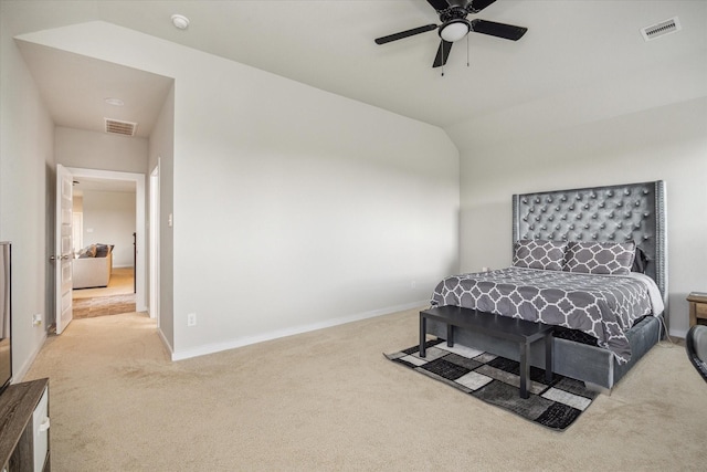 2322 Honey Heights Ln, Fresno, TX 77545 - carpeted bedroom with vaulted ceiling and a ceiling fan