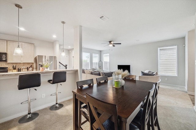 2322 Honey Heights Ln, Fresno, TX 77545 - dining area featuring light carpet and ceiling fan