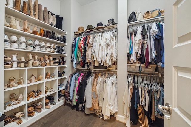 5240 Larkin St, Houston, TX 77007 - walk in closet featuring wood finished floors