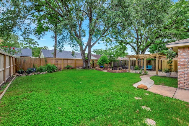 16426 Cavendish Dr, Houston, TX 77059 - fenced backyard with a pergola and a patio area