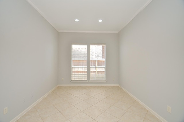3910 Jade Cove Ln, Sugar Land, TX 77479 - unfurnished room with light tile patterned floors, recessed lighting, and crown molding