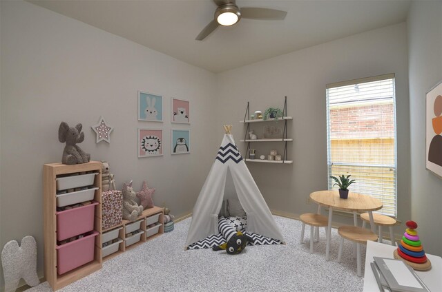 3910 Jade Cove Ln, Sugar Land, TX 77479 - recreation room featuring carpet flooring and a ceiling fan