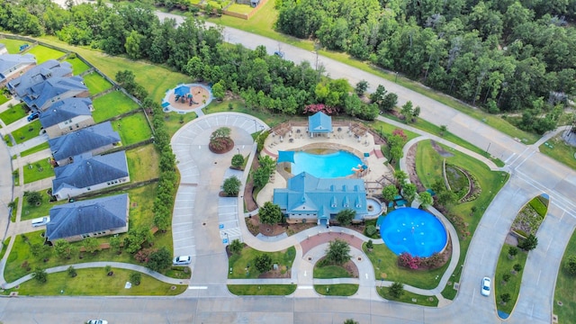 31201 Redwood Manor Ct, Spring, TX 77386 - bird's eye view of a pool area