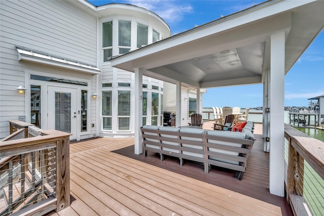 1303 Outrigger, Tiki Island, TX 77554 - deck featuring a water view
