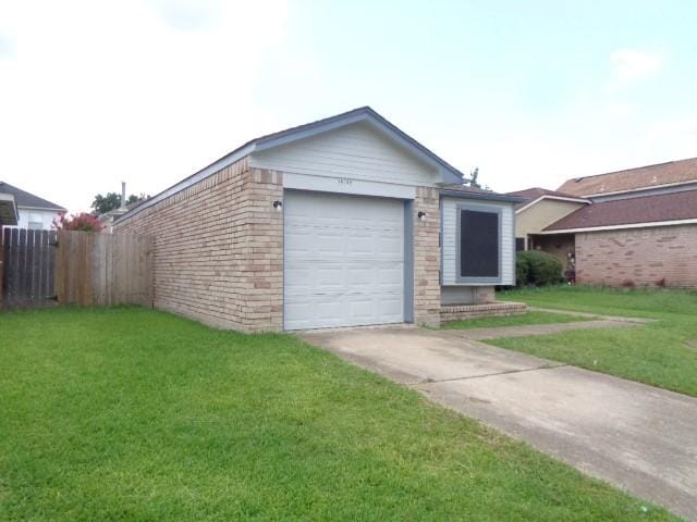 16702 Vista Oak Dr, Houston, TX 77073 - ranch-style home featuring brick siding, concrete driveway, and a garage
