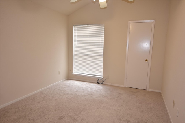 16702 Vista Oak Dr, Houston, TX 77073 - unfurnished bedroom with carpet, vaulted ceiling, and a ceiling fan