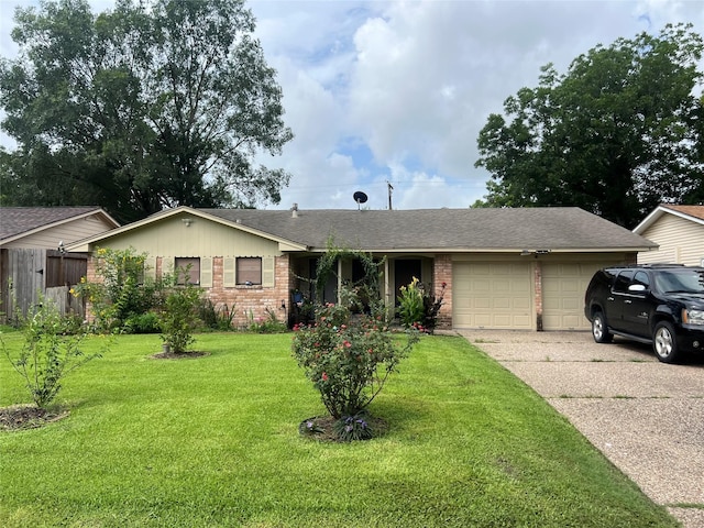 8823 Shadow Crest St, Houston, TX 77074 - single story home with brick siding, an attached garage, concrete driveway, and roof with shingles