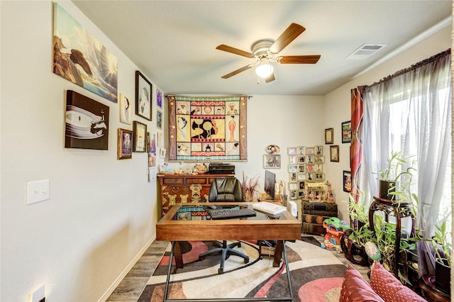 4338 Tulip Oak Dr, Houston, TX 77068 - office space with wood finished floors and a ceiling fan