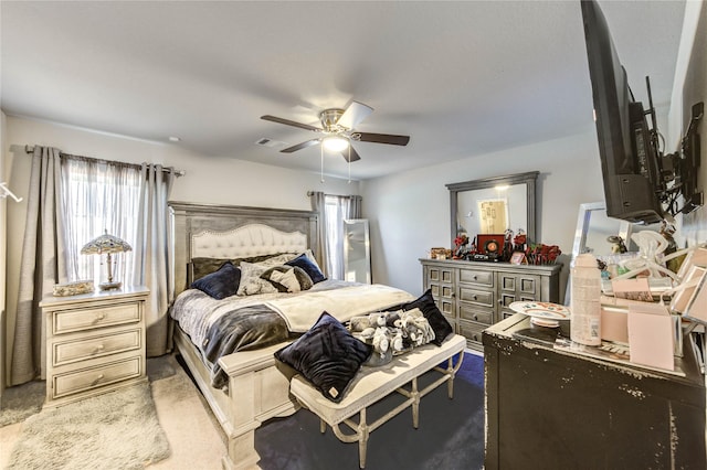 4338 Tulip Oak Dr, Houston, TX 77068 - bedroom with light carpet and ceiling fan
