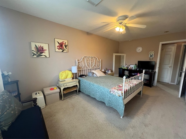 15415 Longhorn Cavern Dr, Sugar Land, TX 77498 - bedroom featuring light carpet and ceiling fan