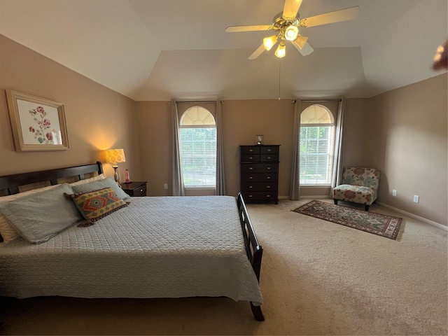 15415 Longhorn Cavern Dr, Sugar Land, TX 77498 - bedroom featuring carpet, ceiling fan, and vaulted ceiling