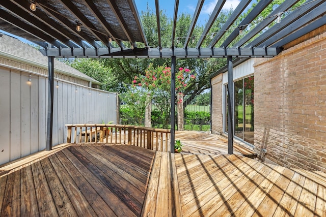 506 Fox Briar Ln, Sugar Land, TX 77478 - wooden deck featuring a pergola