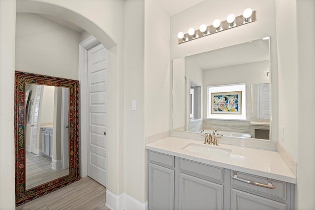 32647 Turning Springs Dr, Fulshear, TX 77423 - bathroom featuring vanity and baseboards