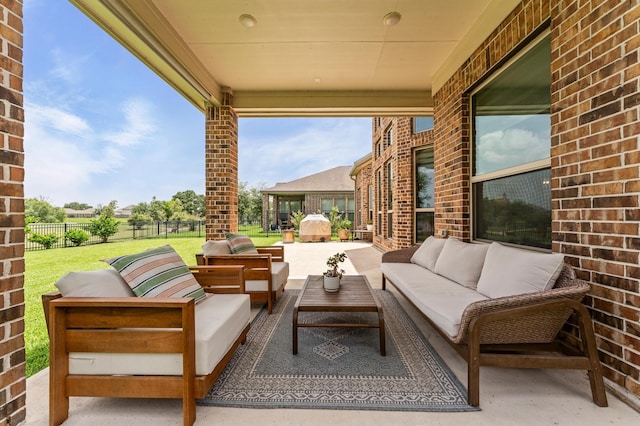 32647 Turning Springs Dr, Fulshear, TX 77423 - view of patio / terrace with an outdoor living space