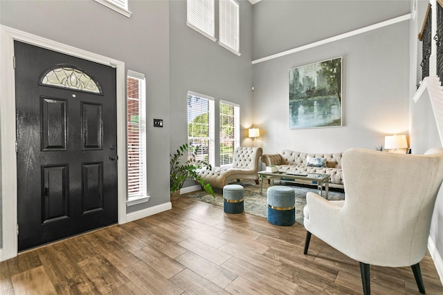 5403 Winlock Trace Ct, Katy, TX 77450 - entrance foyer with wood finished floors and a high ceiling