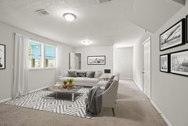21146 Caney Dr, New Caney, TX 77357 - living room with carpet and a textured ceiling