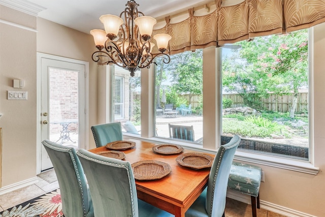22806 Rachels Manor Dr, Katy, TX 77494 - dining room with a chandelier and baseboards