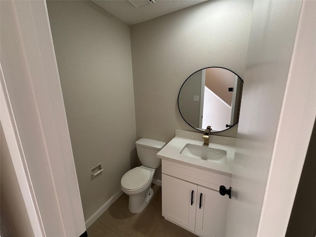 10719 Bellfair Dr, Houston, TX 77072 - half bath with vanity and tile patterned floors